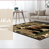 Ultra Soft Area Rug, Non Slip, Stain Resistant, Washable Area Rugs for Living Room, Bedroom, Charming Farmhouse Bear Aesthetic(Beige)