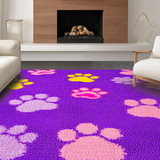 Ultra Soft Area Rug, Non Slip, Stain Resistant, Washable Area Rugs for Living Room, Bedroom, Colorful Artistic Animal Claw Arrangement(Purple)