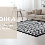 Ultra Soft Area Rug, Non Slip, Stain Resistant, Washable Area Rugs for Living Room, Bedroom, Modern Stripe Area Rug(Black)