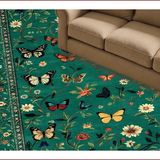 Ultra Soft Area Rug, Non Slip, Stain Resistant, Washable Area Rugs for Living Room, Bedroom, Elegant Distinctive Insect Pattern(Green)