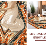 Ultra Soft Area Rug, Non Slip, Stain Resistant, Washable Area Rugs for Living Room, Bedroom, Elegant Organic Shape Motif(Orange)