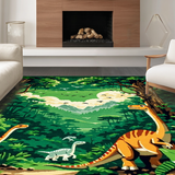 Playful Jurassic Scene Motif(Green)