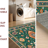 Ultra Soft Area Rug, Non Slip, Stain Resistant, Washable Area Rugs for Living Room, Bedroom, Charming Soft Floral Texture(Green)
