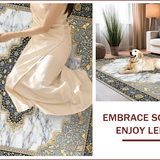 Ultra Soft Area Rug, Non Slip, Stain Resistant, Washable Area Rugs for Living Room, Bedroom, Luxurious Tiled Grey and Ivory Aesthetic(White)