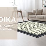 Ultra Soft Area Rug, Non Slip, Stain Resistant, Washable Area Rugs for Living Room, Bedroom, Sleek Modern Music-Inspired Illustration(Black)