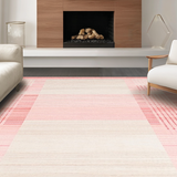 Ultra Soft Area Rug, Non Slip, Stain Resistant, Washable Area Rugs for Living Room, Bedroom, Calming Soft Pink Rounded Patterns(Pink)