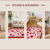 Ultra Soft Area Rug, Non Slip, Stain Resistant, Washable Area Rugs for Living Room, Bedroom, Feminine Fruit-Inspired Aesthetic(Pink)