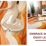 Ultra Soft Area Rug, Non Slip, Stain Resistant, Washable Area Rugs for Living Room, Bedroom, Sophisticated Cozy Symmetrical Design(Orange)