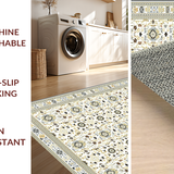 Ultra Soft Area Rug, Non Slip, Stain Resistant, Washable Area Rugs for Living Room, Bedroom, Stylish Low Pile Retro Charm(White)