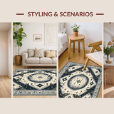 Ultra Soft Area Rug, Non Slip, Stain Resistant, Washable Area Rugs for Living Room, Bedroom, Contemporary Celestial Orb Elements(Beige)