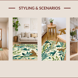 Ultra Soft Area Rug, Non Slip, Stain Resistant, Washable Area Rugs for Living Room, Bedroom, Beige Nursery Playroom Jungle Scene Area Rug(Beige)
