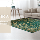 Ultra Soft Area Rug, Non Slip, Stain Resistant, Washable Area Rugs for Living Room, Bedroom, Faded Floral Vintage Aesthetic(Green)