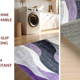 Ultra Soft Area Rug, Non Slip, Stain Resistant, Washable Area Rugs for Living Room, Bedroom, Elegant Tiled Grey Purple Harmony(Purple)