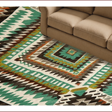 Ultra Soft Area Rug, Non Slip, Stain Resistant, Washable Area Rugs for Living Room, Bedroom, Eclectic Geometric Earthy Tones(Blue)