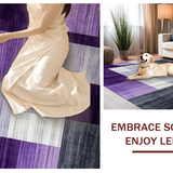 Ultra Soft Area Rug, Non Slip, Stain Resistant, Washable Area Rugs for Living Room, Bedroom, Chic Transitional Textured Floor Accent(Purple)