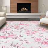 Ultra Soft Area Rug, Non Slip, Stain Resistant, Washable Area Rugs for Living Room, Bedroom, Artistic Gray and Yellow Harmony(Pink)