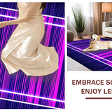 Ultra Soft Area Rug, Non Slip, Stain Resistant, Washable Area Rugs for Living Room, Bedroom, Bright Iridescent Kaleidoscopic Pattern(Purple)
