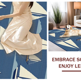 Ultra Soft Area Rug, Non Slip, Stain Resistant, Washable Area Rugs for Living Room, Bedroom, Charming Seaside Sailboat Motif(Blue)