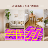 Ultra Soft Area Rug, Non Slip, Stain Resistant, Washable Area Rugs for Living Room, Bedroom, Vibrant Abstract Playful Graphics(Pink)