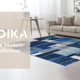 Dynamic Textured Geometric Collage(Blue)