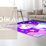 Ultra Soft Area Rug, Non Slip, Stain Resistant, Washable Area Rugs for Living Room, Bedroom, Joyful Celestial Patterns with Stars(White)