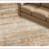 Ultra Soft Area Rug, Non Slip, Stain Resistant, Washable Area Rugs for Living Room, Bedroom, Vintage Earthy Floral Motif(Beige)