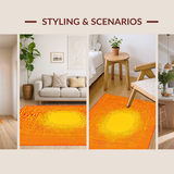 Ultra Soft Area Rug, Non Slip, Stain Resistant, Washable Area Rugs for Living Room, Bedroom, Sunny Eclectic Color Fusion(Red)