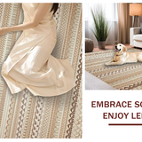 Ultra Soft Area Rug, Non Slip, Stain Resistant, Washable Area Rugs for Living Room, Bedroom, Chic Minimalist Scalloped Elegance(Beige)