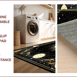 Ultra Soft Area Rug, Non Slip, Stain Resistant, Washable Area Rugs for Living Room, Bedroom, Mystical Occult Crescent Motif(Gold)