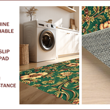 Ultra Soft Area Rug, Non Slip, Stain Resistant, Washable Area Rugs for Living Room, Bedroom, Faded Retro Office Accent Rug for Minimal Living(Green)