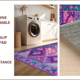 Ultra Soft Area Rug, Non Slip, Stain Resistant, Washable Area Rugs for Living Room, Bedroom, Eclectic Aztec Colorful Motif(Purple)