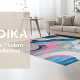 Ultra Soft Area Rug, Non Slip, Stain Resistant, Washable Area Rugs for Living Room, Bedroom, Eclectic Color Splash Design(Gray)