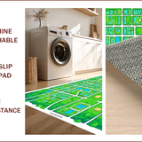 Ultra Soft Area Rug, Non Slip, Stain Resistant, Washable Area Rugs for Living Room, Bedroom, Interactive Green City Map Playroom Carpet(Green)