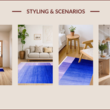 Ultra Soft Area Rug, Non Slip, Stain Resistant, Washable Area Rugs for Living Room, Bedroom, Soft Pastel Abstract Wave(Blue)