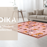 Ultra Soft Area Rug, Non Slip, Stain Resistant, Washable Area Rugs for Living Room, Bedroom, Charming Pink and Brown Theme(Pink)
