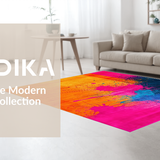 Ultra Soft Area Rug, Non Slip, Stain Resistant, Washable Area Rugs for Living Room, Bedroom, Lively Modern Paint Stroke Aesthetic(Orange)