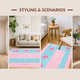Ultra Soft Area Rug, Non Slip, Stain Resistant, Washable Area Rugs for Living Room, Bedroom, Fun Vibrant Expression Layout(Pink)