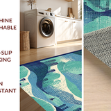 Ultra Soft Area Rug, Non Slip, Stain Resistant, Washable Area Rugs for Living Room, Bedroom, Nautical Sea Monster Rug: Playful Ocean Themed Carpet(Blue)