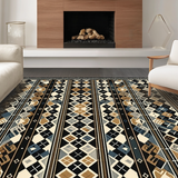 Trendy Black and White Medallion(Beige)