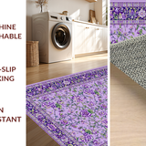 Ultra Soft Area Rug, Non Slip, Stain Resistant, Washable Area Rugs for Living Room, Bedroom, Serene Lavender Leaf Pattern(Purple)