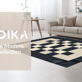Ultra Soft Area Rug, Non Slip, Stain Resistant, Washable Area Rugs for Living Room, Bedroom, Rustic Monochrome Checkerboard Style(Beige)