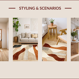 Ultra Soft Area Rug, Non Slip, Stain Resistant, Washable Area Rugs for Living Room, Bedroom, Sophisticated Vintage Textured Pattern(Beige)