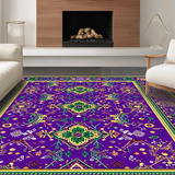 Ultra Soft Area Rug, Non Slip, Stain Resistant, Washable Area Rugs for Living Room, Bedroom, Playful Modern Trellis Composition(Purple)