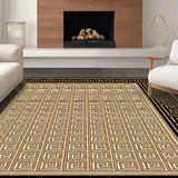 Ultra Soft Area Rug, Non Slip, Stain Resistant, Washable Area Rugs for Living Room, Bedroom, Elegant Classic Lattice Pattern(Gold)