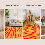 Cozy Abstract Shaggy Texture Delight(Red)