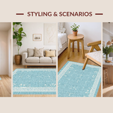 Ultra Soft Area Rug, Non Slip, Stain Resistant, Washable Area Rugs for Living Room, Bedroom, Dainty Water Absorbent Bath Mat With Coquette Bow And Feminine Touch(Blue)