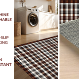 Ultra Soft Area Rug, Non Slip, Stain Resistant, Washable Area Rugs for Living Room, Bedroom, Stylish Earthy Toned Geometric Design(Brown)