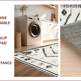 Ultra Soft Area Rug, Non Slip, Stain Resistant, Washable Area Rugs for Living Room, Bedroom, Elegant Neutral Geometric Motif(Gray)