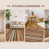 Ultra Soft Area Rug, Non Slip, Stain Resistant, Washable Area Rugs for Living Room, Bedroom, Contemporary Warm Toned Weave(Orange)