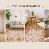 Ultra Soft Area Rug, Non Slip, Stain Resistant, Washable Area Rugs for Living Room, Bedroom, Stylish Minimalist Linear Design(Beige)